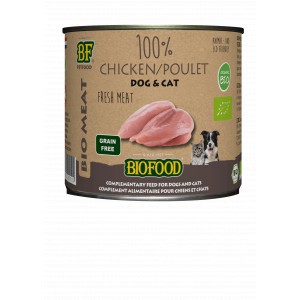 Biofood Organic 100% Kippenvlees hond&kat 200 gr