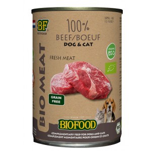 Biofood Organic 100% Rundvlees hond&kat 400 gr