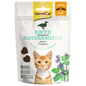 Gimcat crunchy snack eend & catnip 50 gram