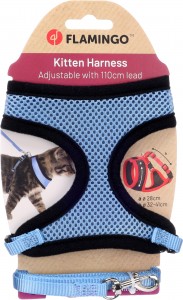 Flamingo kitten harnas harms blauw