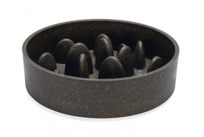 Designed by Lotte anti schrokbak Pom Bamboo grijs 17 cm