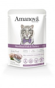 Amanova cat sterilised fish & turkey 85gram P12